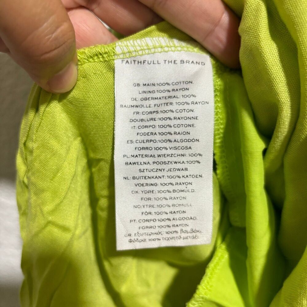 Faithfull The Brand Tergu Maxi Dress Mediu Green Poplin Smocked Adjustable Strap - Picture 11 of 13